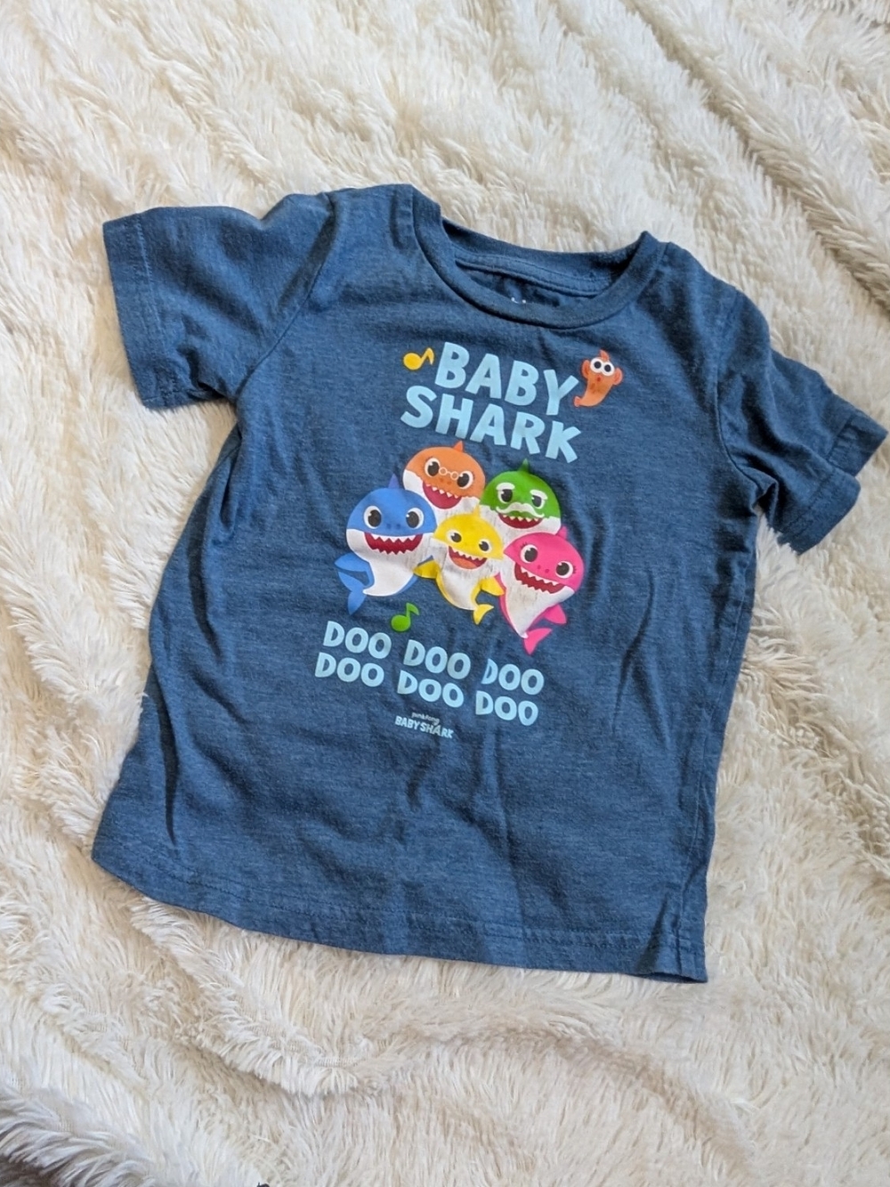 jumping beans Blue Baby Shark Graphic Tshirt Toddler Size 24 Months
